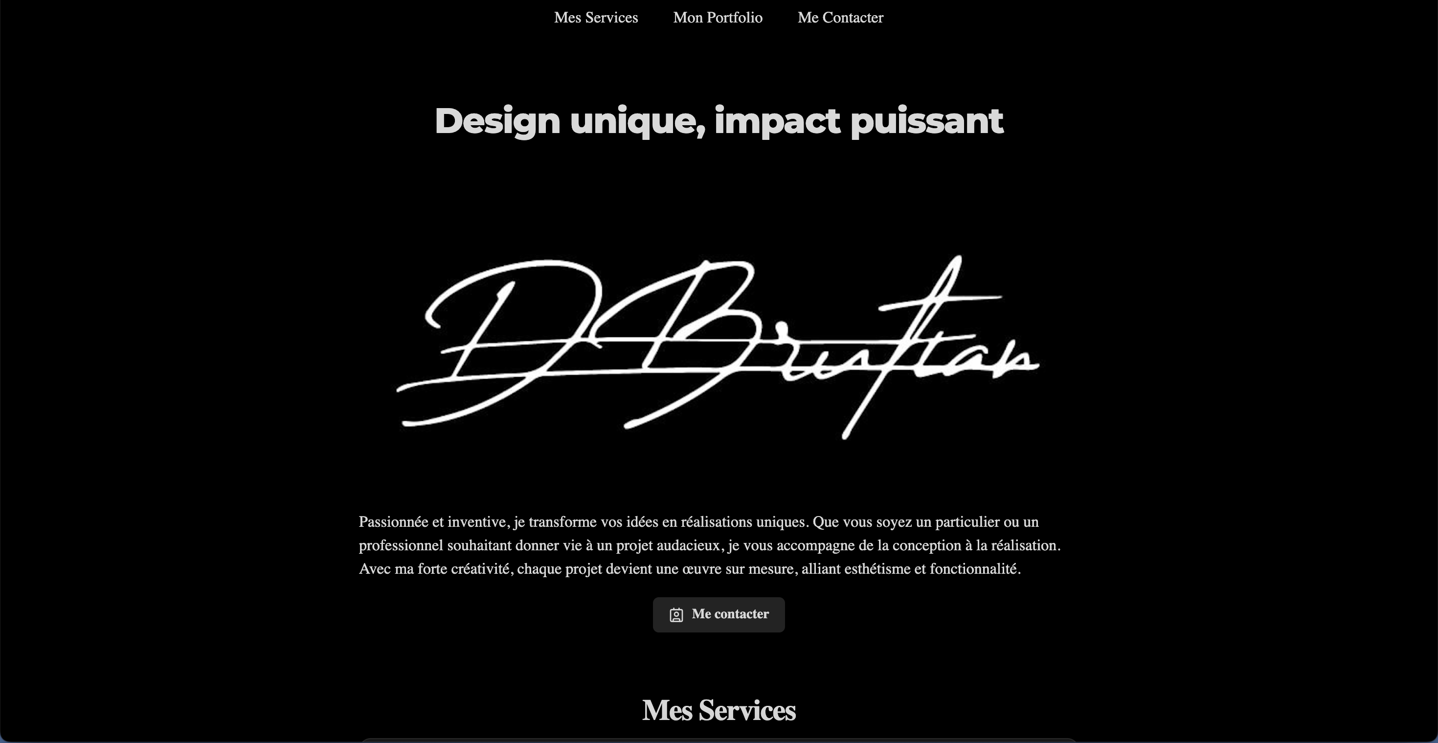 photo montrant le site web d'une designer sur Marseille qui s'appelle Design by Brutian