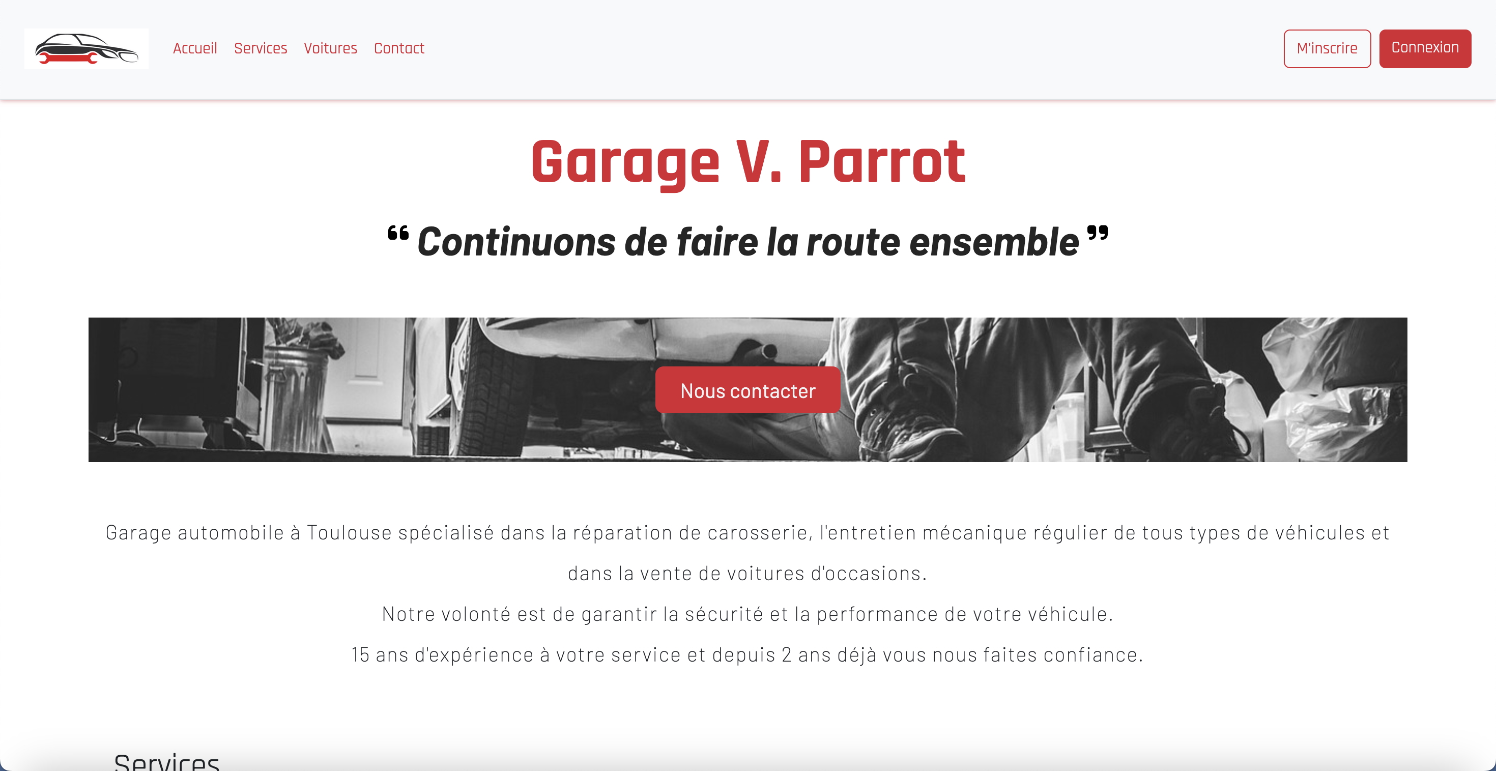 photo montrant le site d'un garage automobile factice