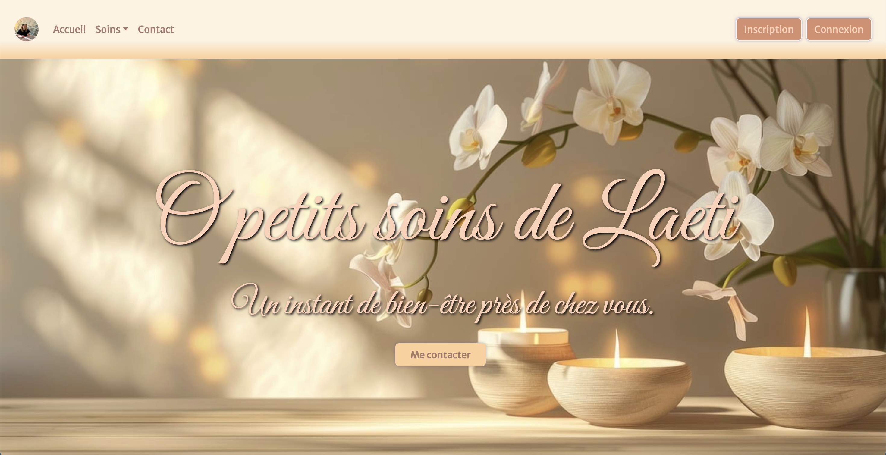 photo montrant le site web d'un centre de massage sur Strasbourg qui s'appelle O petits soins de Laeti